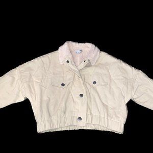 Cropped Jacket with Sherpa Lining